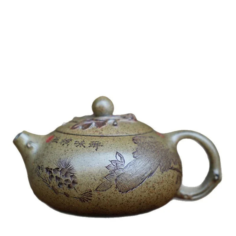 Full Handmade Yixing Zisha Teapot [Bian Xishi Pot] (Qing Duan Ni Firewood Fired - 160ml)
