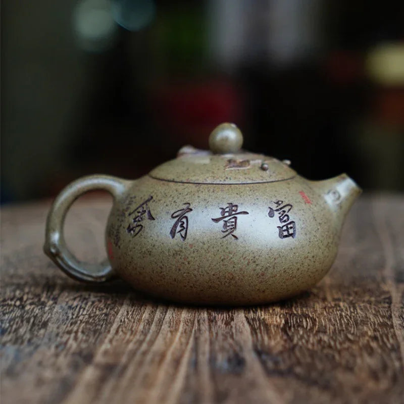 Full Handmade Yixing Zisha Teapot [Bian Xishi Pot] (Qing Duan Ni Firewood Fired - 160ml)
