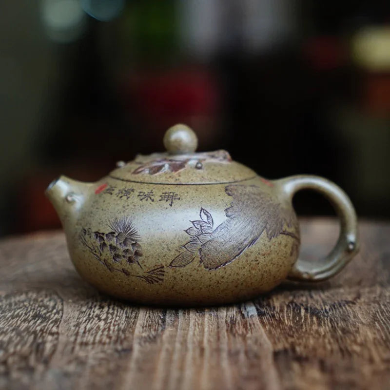 Full Handmade Yixing Zisha Teapot [Bian Xishi Pot] (Qing Duan Ni Firewood Fired - 160ml)