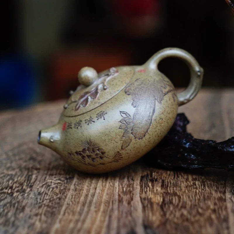 Full Handmade Yixing Zisha Teapot [Bian Xishi Pot] (Qing Duan Ni Firewood Fired - 160ml)