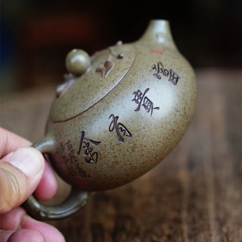 Full Handmade Yixing Zisha Teapot [Bian Xishi Pot] (Qing Duan Ni Firewood Fired - 160ml)