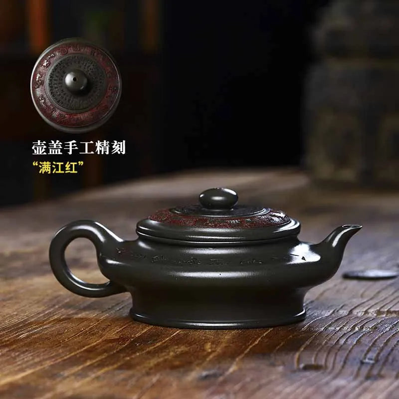 Full Handmade Yixing Zisha Teapot [Bian Xu] (Douqing Sha - 450ml) - YIQIN TEA HOUSE | yiqinteahouse.com | >300ml, full handmade zisha teapot, new arrival, teapot, teaware