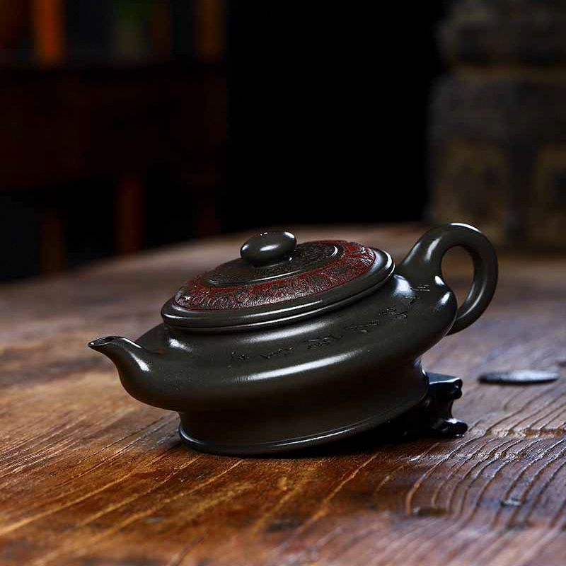 Full Handmade Yixing Zisha Teapot [Bian Xu] (Douqing Sha - 450ml) - YIQIN TEA HOUSE | yiqinteahouse.com | >300ml, full handmade zisha teapot, new arrival, teapot, teaware