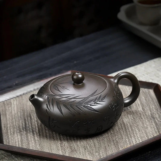 Teko Zisha Yixing Buatan Tangan Sepenuhnya [Bian Yu] (Feicui Qing Zi Ni - 330ml)