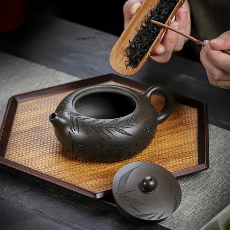 Teko Zisha Yixing Buatan Tangan Sepenuhnya [Bian Yu] (Feicui Qing Zi Ni - 330ml)