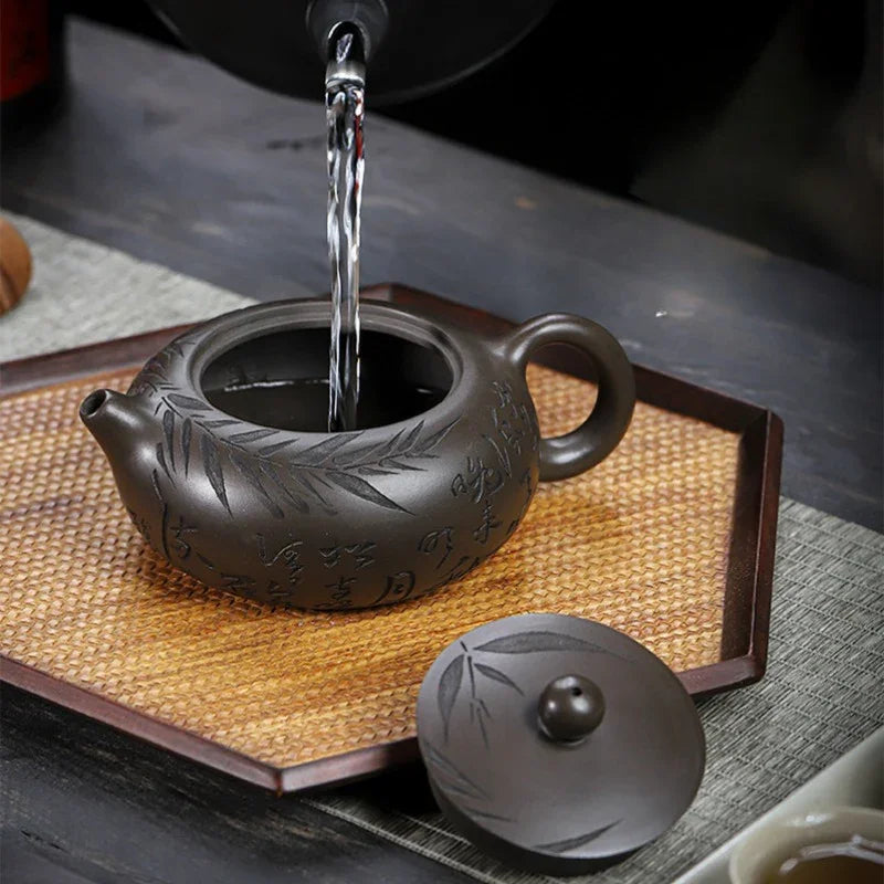 Teko Zisha Yixing Buatan Tangan Sepenuhnya [Bian Yu] (Feicui Qing Zi Ni - 330ml)