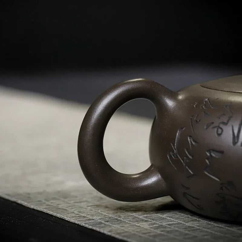 Teko Zisha Yixing Buatan Tangan Sepenuhnya [Bian Yu] (Feicui Qing Zi Ni - 330ml)