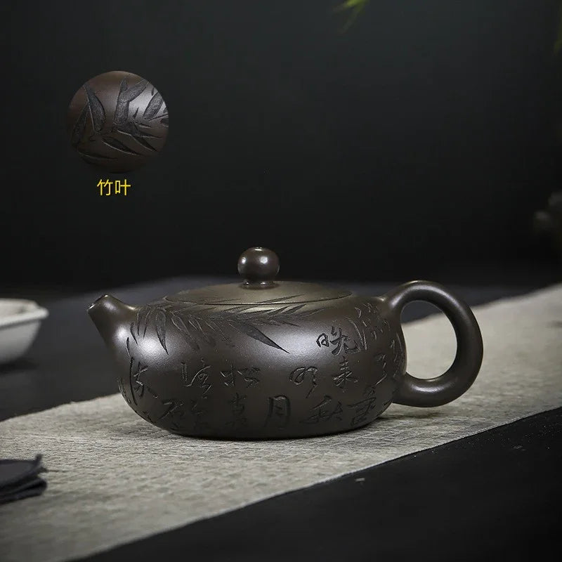 Teko Zisha Yixing Buatan Tangan Sepenuhnya [Bian Yu] (Feicui Qing Zi Ni - 330ml)