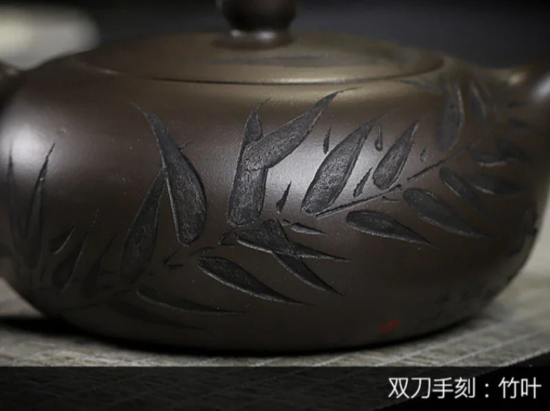 Teko Zisha Yixing Buatan Tangan Sepenuhnya [Bian Yu] (Feicui Qing Zi Ni - 330ml)