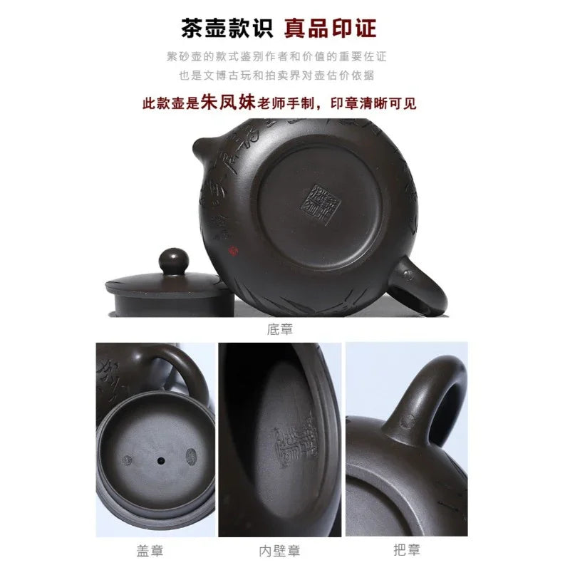 Teko Zisha Yixing Buatan Tangan Sepenuhnya [Bian Yu] (Feicui Qing Zi Ni - 330ml)