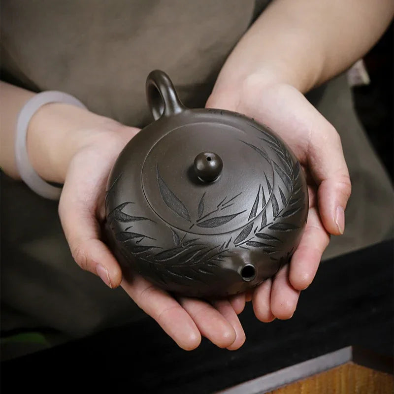 Teko Zisha Yixing Buatan Tangan Sepenuhnya [Bian Yu] (Feicui Qing Zi Ni - 330ml)