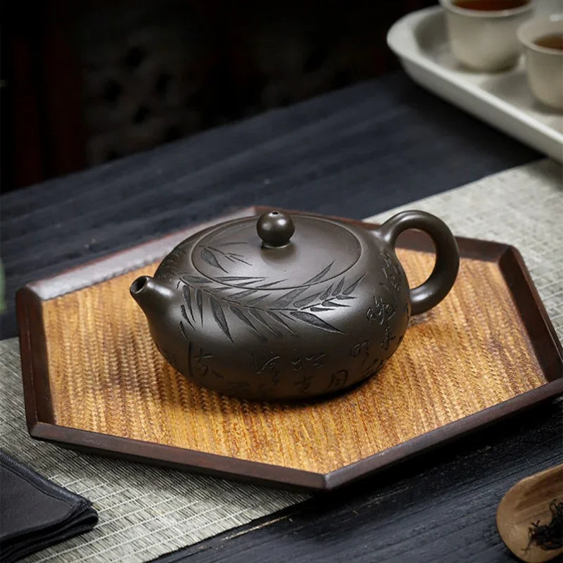 Teko Zisha Yixing Buatan Tangan Sepenuhnya [Bian Yu] (Feicui Qing Zi Ni - 330ml)