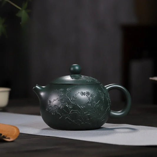 Teko Zisha Yixing Buatan Tangan Sepenuhnya [Big Plum Blossom Xishi Pot] (Feicui Lu Ni - 470ml)