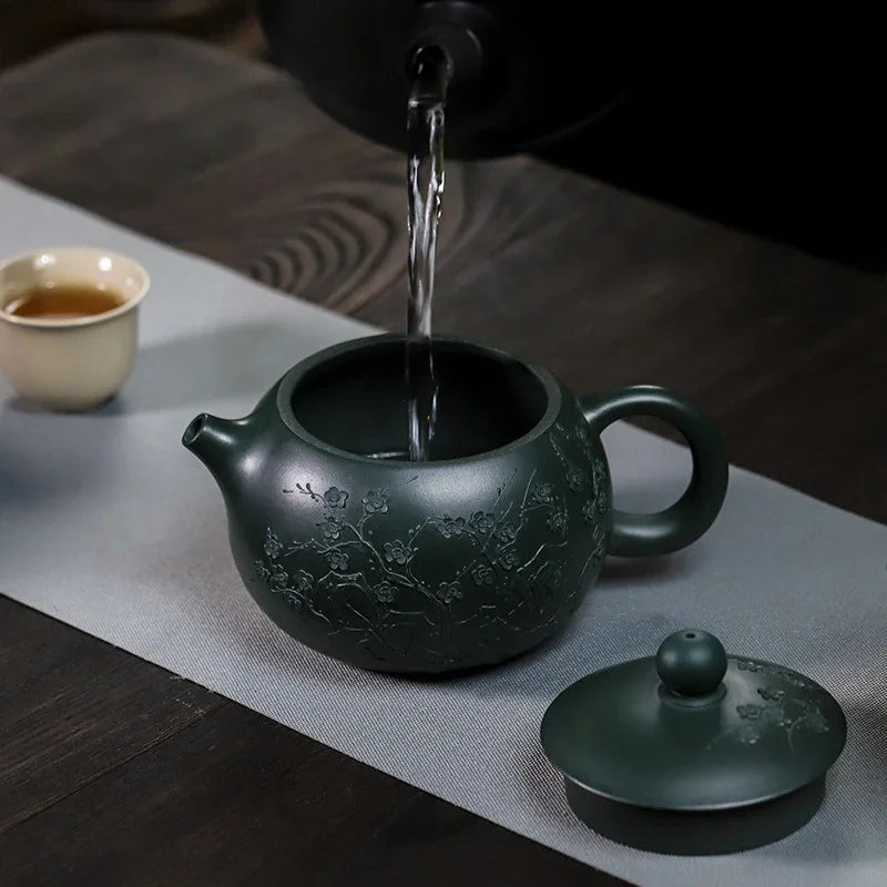 Teko Zisha Yixing Buatan Tangan Sepenuhnya [Big Plum Blossom Xishi Pot] (Feicui Lu Ni - 470ml)