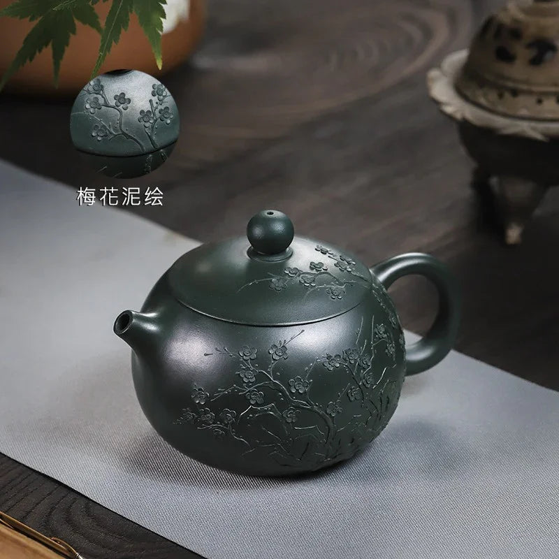 Teko Zisha Yixing Buatan Tangan Sepenuhnya [Big Plum Blossom Xishi Pot] (Feicui Lu Ni - 470ml)
