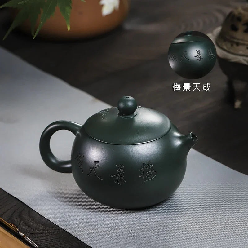 Teko Zisha Yixing Buatan Tangan Sepenuhnya [Big Plum Blossom Xishi Pot] (Feicui Lu Ni - 470ml)