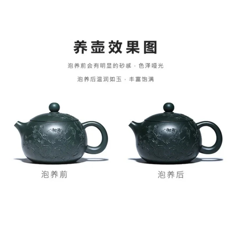 Teko Zisha Yixing Buatan Tangan Sepenuhnya [Big Plum Blossom Xishi Pot] (Feicui Lu Ni - 470ml)