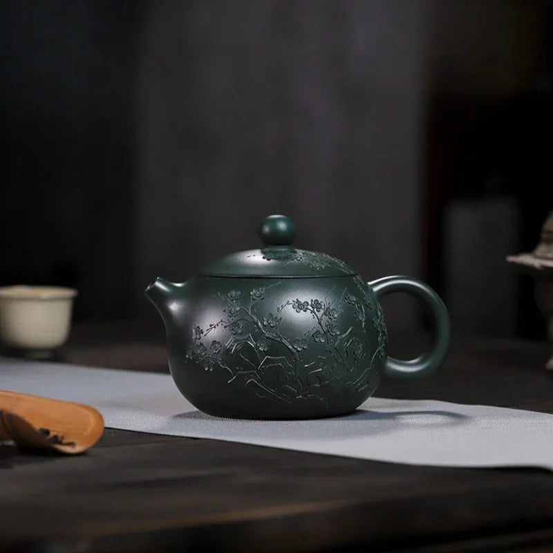 Teko Zisha Yixing Buatan Tangan Sepenuhnya [Big Plum Blossom Xishi Pot] (Feicui Lu Ni - 470ml)