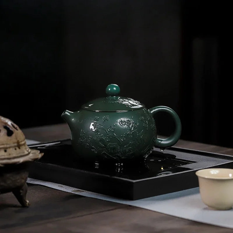Teko Zisha Yixing Buatan Tangan Sepenuhnya [Big Plum Blossom Xishi Pot] (Feicui Lu Ni - 470ml)
