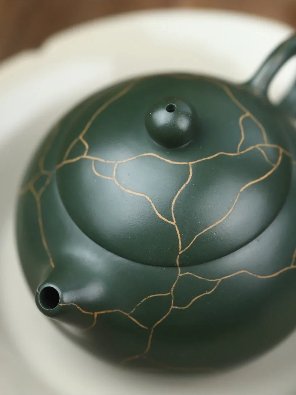 Full Handmade Yixing Zisha Teapot [Bing Wen Wendan Pot] (Minguo Lu Ni- 210ml)