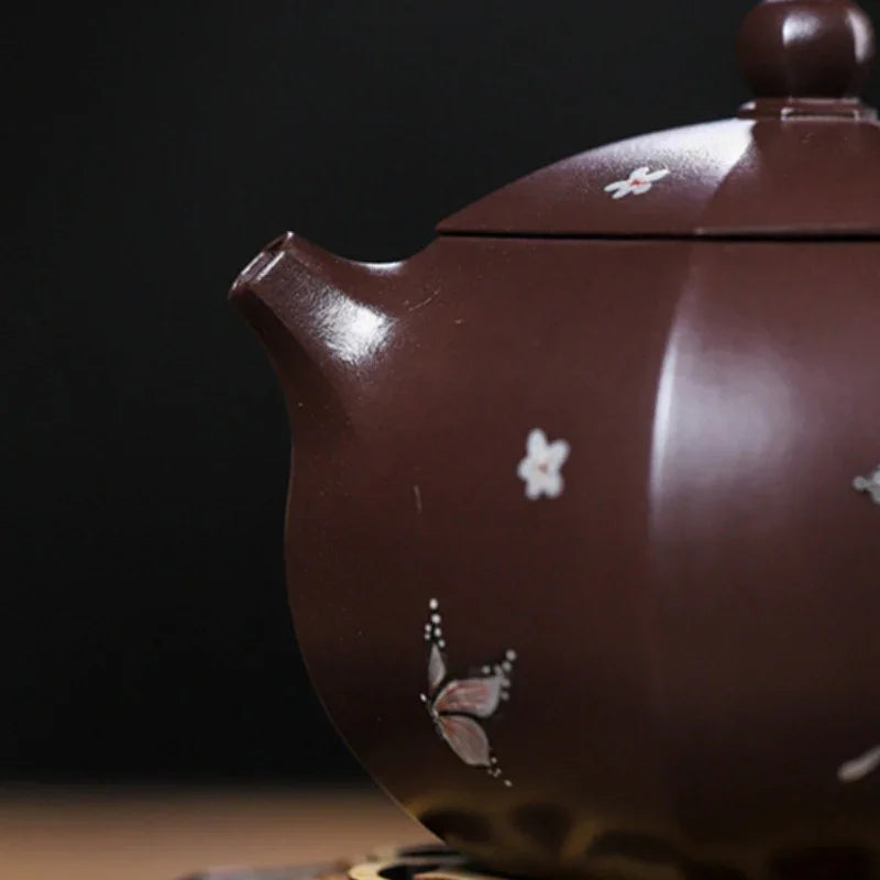 Full Handmade Yixing Zisha Teapot [Butterfly Xishi] (Zi Jia Ni - 460ml) - YIQIN TEA HOUSE | yiqinteahouse.com | >300ml, full handmade zisha teapot, teapot, teaware