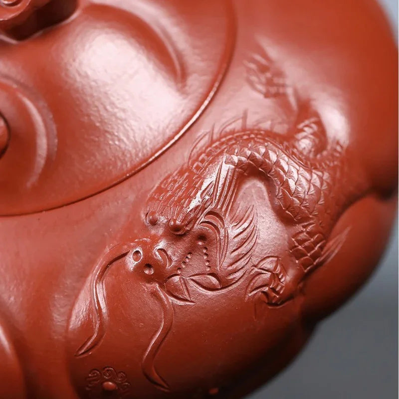 Teko Zisha Yixing Buatan Tangan Sepenuhnya [Periuk Ikan Naga] (Zhu Ni - 220/350ml)