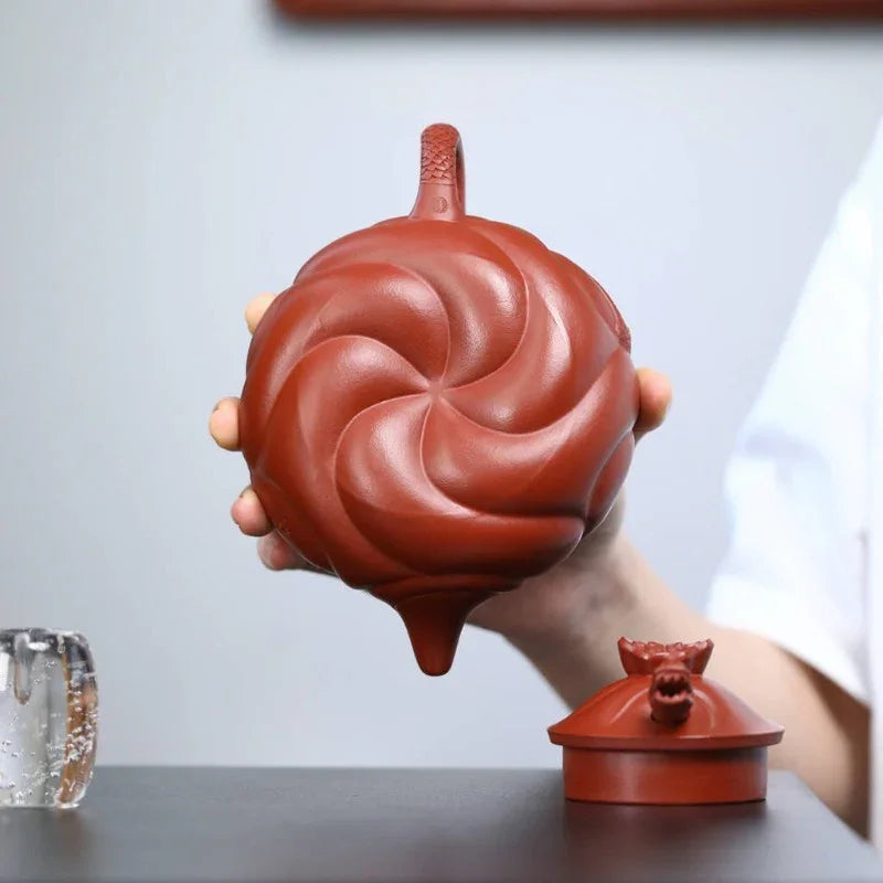 Teko Zisha Yixing Buatan Tangan Sepenuhnya [Periuk Ikan Naga] (Zhu Ni - 220/350ml)
