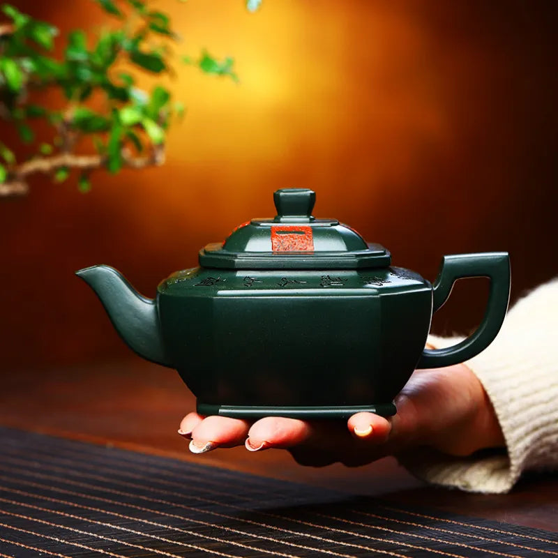 Full Handmade Yixing Zisha Teapot [Chan Cha Yiwei] (Feicui Lu Ni - 310ml) - YIQIN TEA HOUSE | yiqinteahouse.com | >300ml, full handmade zisha teapot, new arrival, teapot, teaware