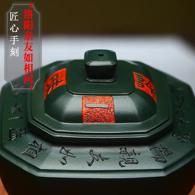 Full Handmade Yixing Zisha Teapot [Chan Cha Yiwei] (Feicui Lu Ni - 310ml) - YIQIN TEA HOUSE | yiqinteahouse.com | >300ml, full handmade zisha teapot, new arrival, teapot, teaware