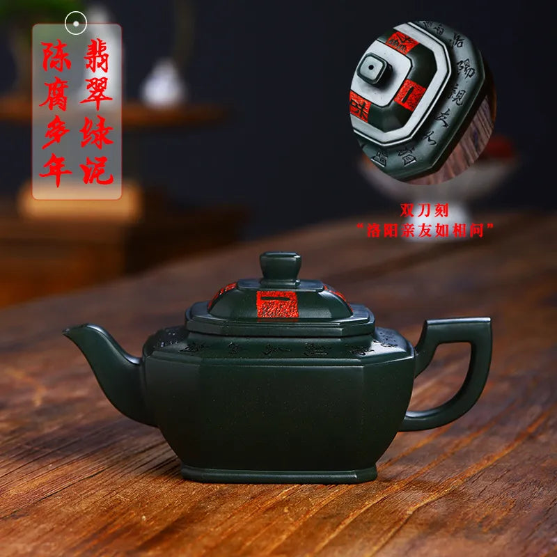 Full Handmade Yixing Zisha Teapot [Chan Cha Yiwei] (Feicui Lu Ni - 310ml) - YIQIN TEA HOUSE | yiqinteahouse.com | >300ml, full handmade zisha teapot, new arrival, teapot, teaware