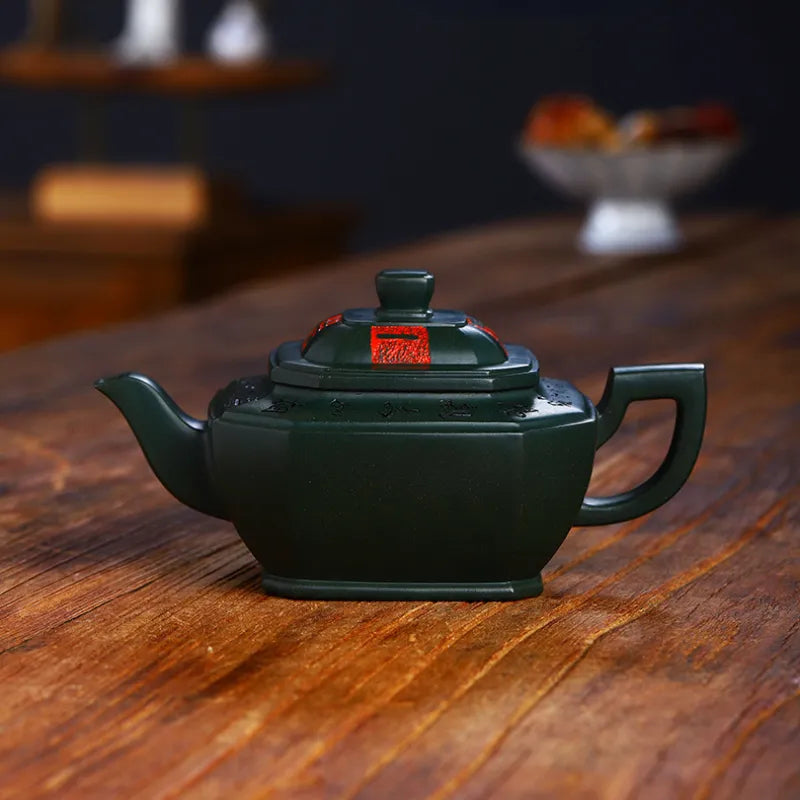 Full Handmade Yixing Zisha Teapot [Chan Cha Yiwei] (Feicui Lu Ni - 310ml) - YIQIN TEA HOUSE | yiqinteahouse.com | >300ml, full handmade zisha teapot, new arrival, teapot, teaware