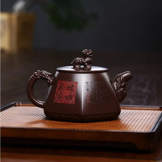 Full Handmade Yixing Zisha Teapot [Chang E Ben Yue] (Zi Jia Ni - 400ml) - YIQIN TEA HOUSE | yiqinteahouse.com | >300ml, full handmade zisha teapot, new arrival, teapot, teaware