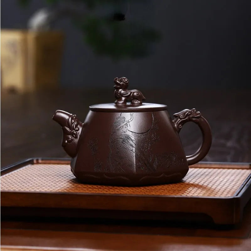 Full Handmade Yixing Zisha Teapot [Chang E Ben Yue] (Zi Jia Ni - 400ml) - YIQIN TEA HOUSE | yiqinteahouse.com | >300ml, full handmade zisha teapot, new arrival, teapot, teaware