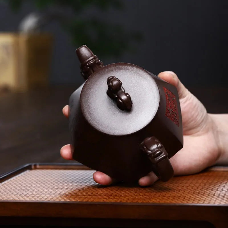 Full Handmade Yixing Zisha Teapot [Chang E Ben Yue] (Zi Jia Ni - 400ml) - YIQIN TEA HOUSE | yiqinteahouse.com | >300ml, full handmade zisha teapot, new arrival, teapot, teaware