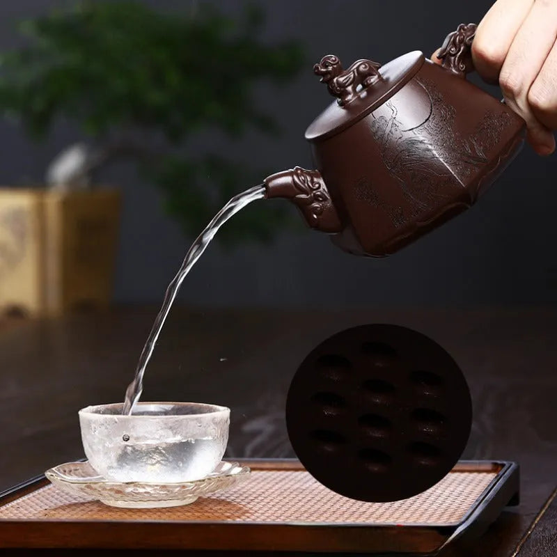 Full Handmade Yixing Zisha Teapot [Chang E Ben Yue] (Zi Jia Ni - 400ml) - YIQIN TEA HOUSE | yiqinteahouse.com | >300ml, full handmade zisha teapot, new arrival, teapot, teaware