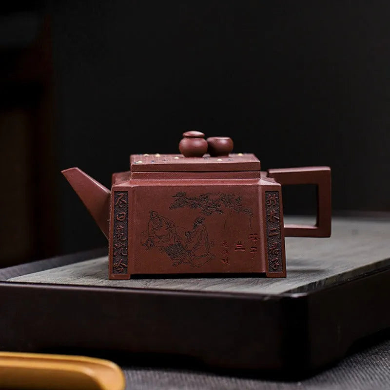 Full Handmade Yixing Zisha Teapot [Chess Joy] (Di Cao Qing - 280ml) - YIQIN TEA HOUSE | yiqinteahouse.com | 200-300ml, full handmade zisha teapot, new arrival, teapot, teaware