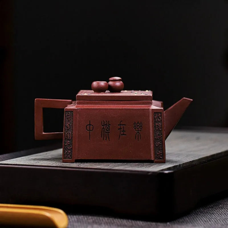 Full Handmade Yixing Zisha Teapot [Chess Joy] (Di Cao Qing - 280ml) - YIQIN TEA HOUSE | yiqinteahouse.com | 200-300ml, full handmade zisha teapot, new arrival, teapot, teaware