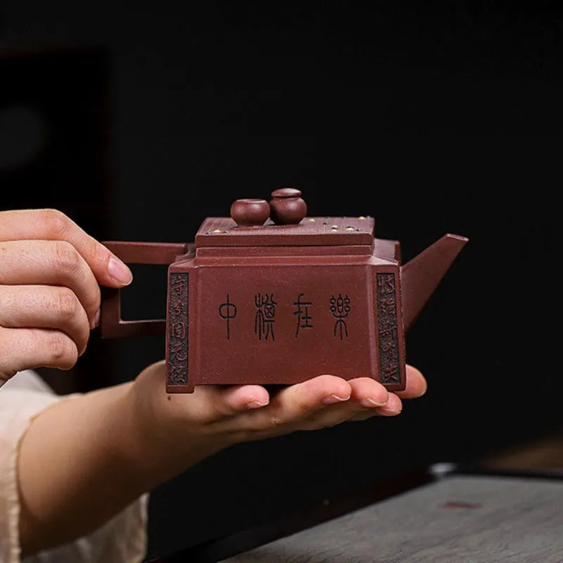 Full Handmade Yixing Zisha Teapot [Chess Joy] (Di Cao Qing - 280ml) - YIQIN TEA HOUSE | yiqinteahouse.com | 200-300ml, full handmade zisha teapot, new arrival, teapot, teaware