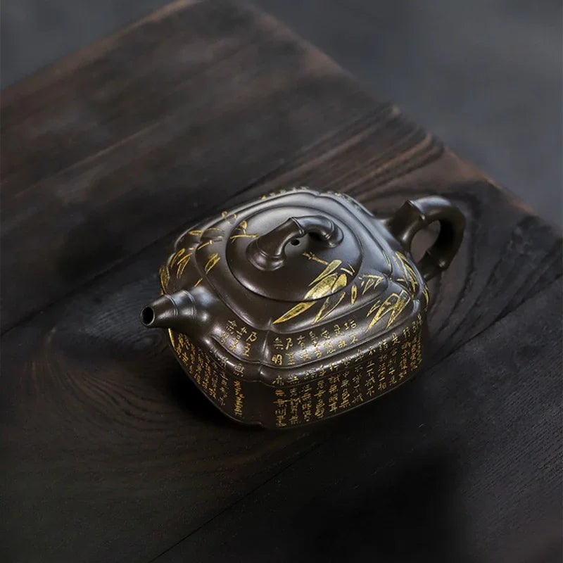 Full Handmade Yixing Zisha Teapot [Chou Jiao Zhu Gu] (Feicui Qing Zi Ni - 300ml) - YIQIN TEA HOUSE | yiqinteahouse.com | 200-300ml, full handmade zisha teapot, teapot, teaware