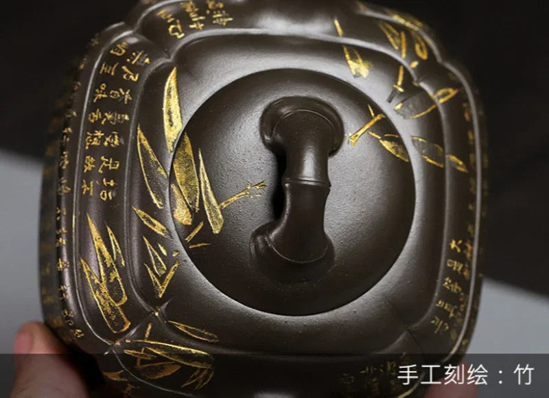 Full Handmade Yixing Zisha Teapot [Chou Jiao Zhu Gu] (Feicui Qing Zi Ni - 300ml) - YIQIN TEA HOUSE | yiqinteahouse.com | 200-300ml, full handmade zisha teapot, teapot, teaware