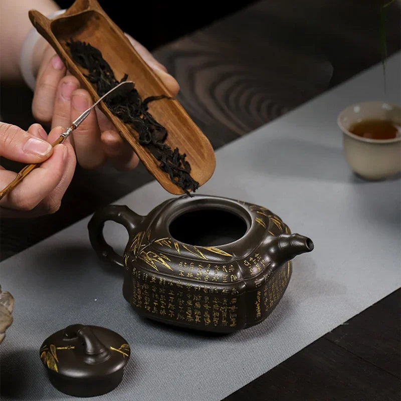 Full Handmade Yixing Zisha Teapot [Chou Jiao Zhu Gu] (Feicui Qing Zi Ni - 300ml) - YIQIN TEA HOUSE | yiqinteahouse.com | 200-300ml, full handmade zisha teapot, teapot, teaware