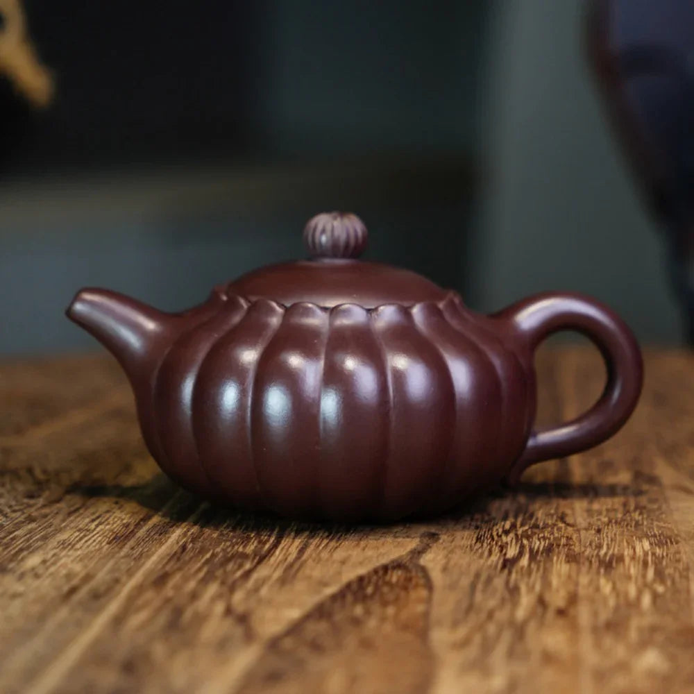 Teko Zisha Yixing Buatan Tangan Sepenuhnya [Chrysanthemum Bud Pot] (Lao Zi Ni - 170ml)