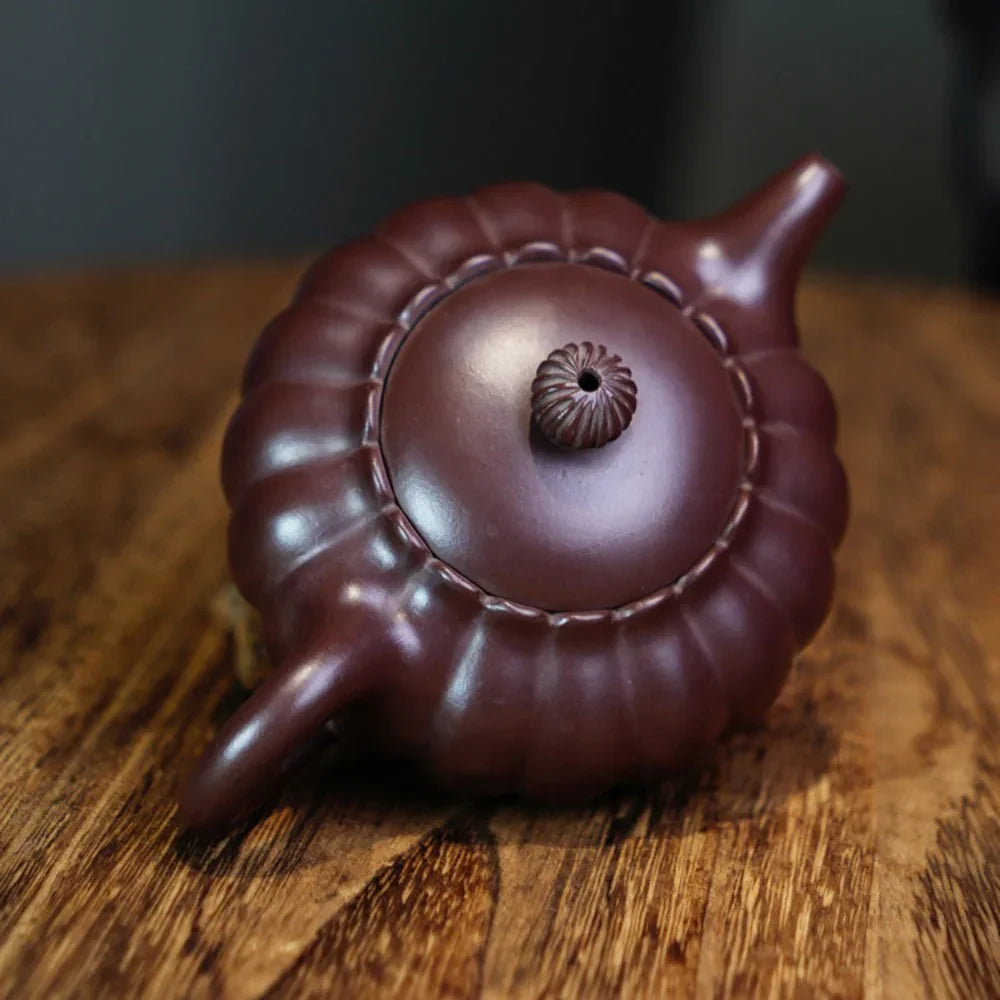 Teko Zisha Yixing Buatan Tangan Sepenuhnya [Chrysanthemum Bud Pot] (Lao Zi Ni - 170ml)
