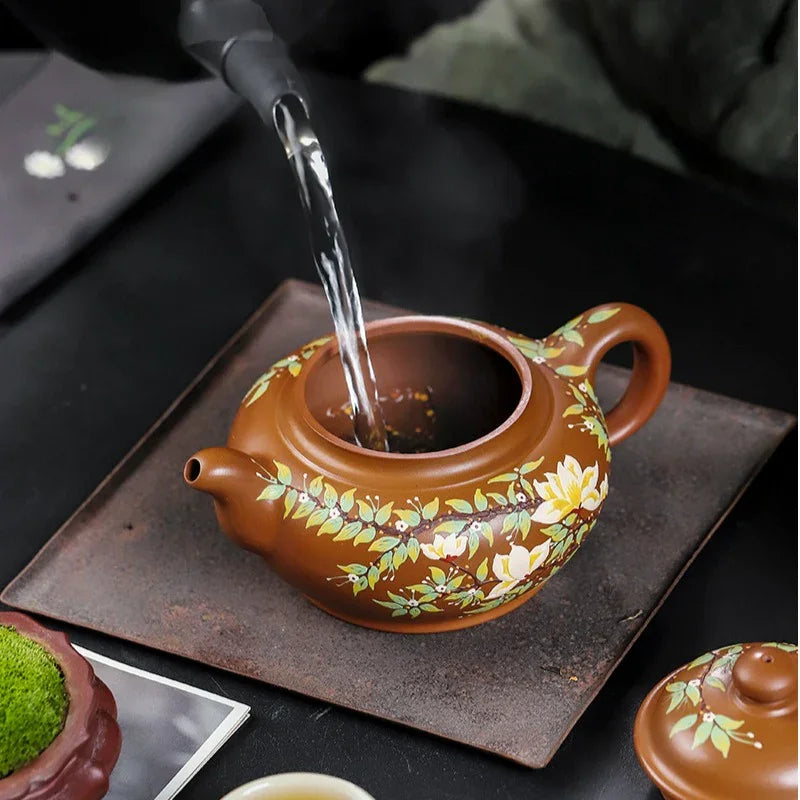 Teko Zisha Yixing Buatan Tangan Sepenuhnya [Chun Hua Qiu Shi] (Yi Jin Zi Ni - 470ml)
