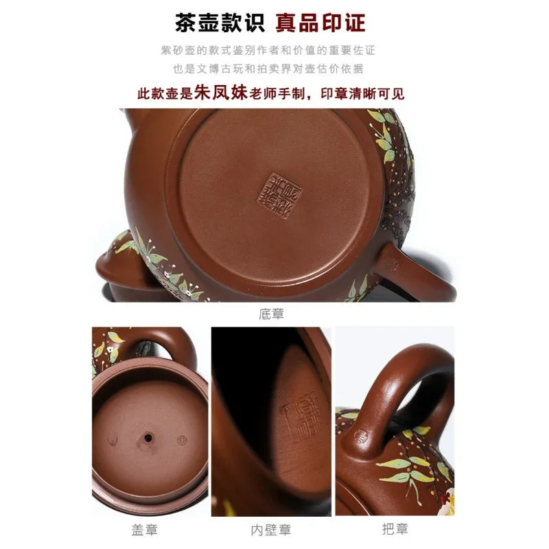 Teko Zisha Yixing Buatan Tangan Sepenuhnya [Chun Hua Qiu Shi] (Yi Jin Zi Ni - 470ml)
