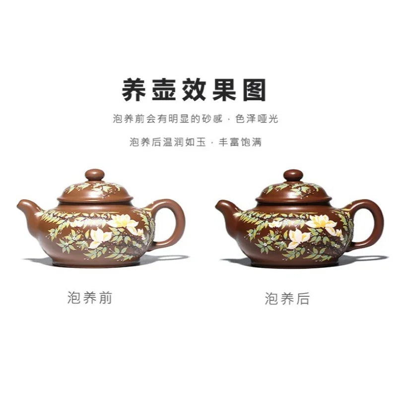 Teko Zisha Yixing Buatan Tangan Sepenuhnya [Chun Hua Qiu Shi] (Yi Jin Zi Ni - 470ml)