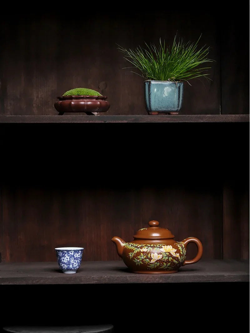 Teko Zisha Yixing Buatan Tangan Sepenuhnya [Chun Hua Qiu Shi] (Yi Jin Zi Ni - 470ml)