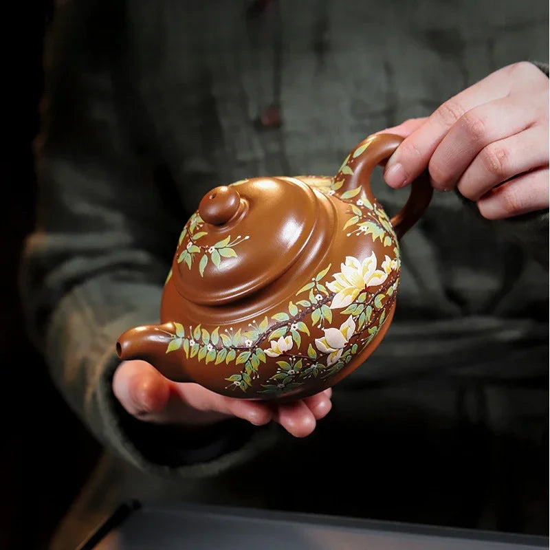 Teko Zisha Yixing Buatan Tangan Sepenuhnya [Chun Hua Qiu Shi] (Yi Jin Zi Ni - 470ml)
