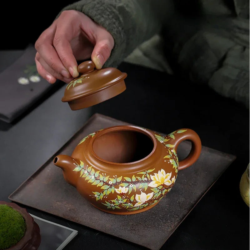 Teko Zisha Yixing Buatan Tangan Sepenuhnya [Chun Hua Qiu Shi] (Yi Jin Zi Ni - 470ml)