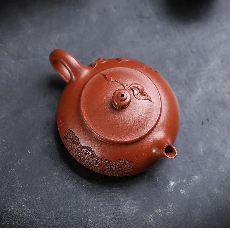 Teko Zisha Yixing Buatan Tangan Sepenuhnya [Chun Hua] (Zhu Sha Zhu Ni - 180ml)